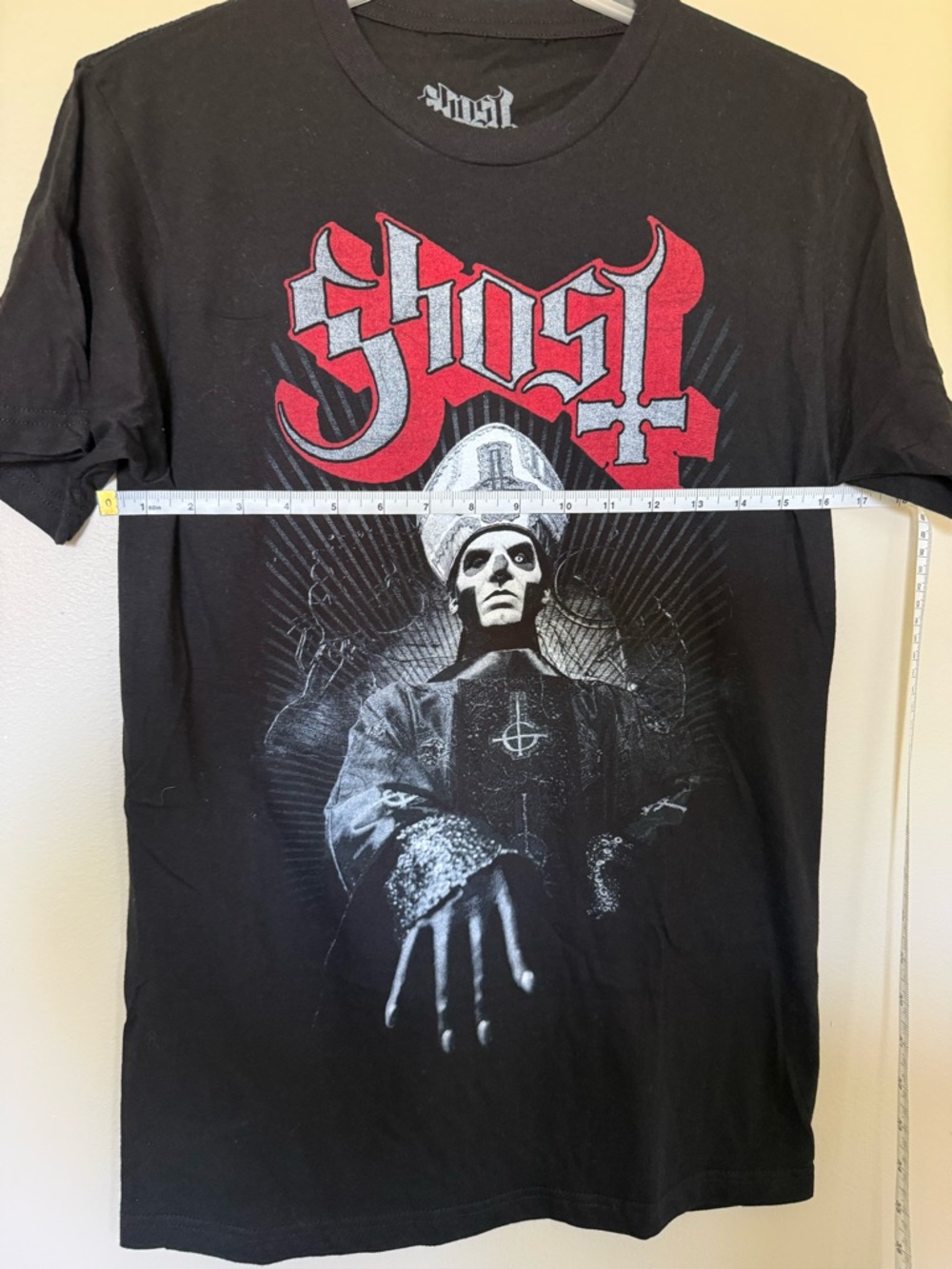 Ghost Black Short Sleeve Tee with Red & White Ghost Graphic - Picture 3 of 6